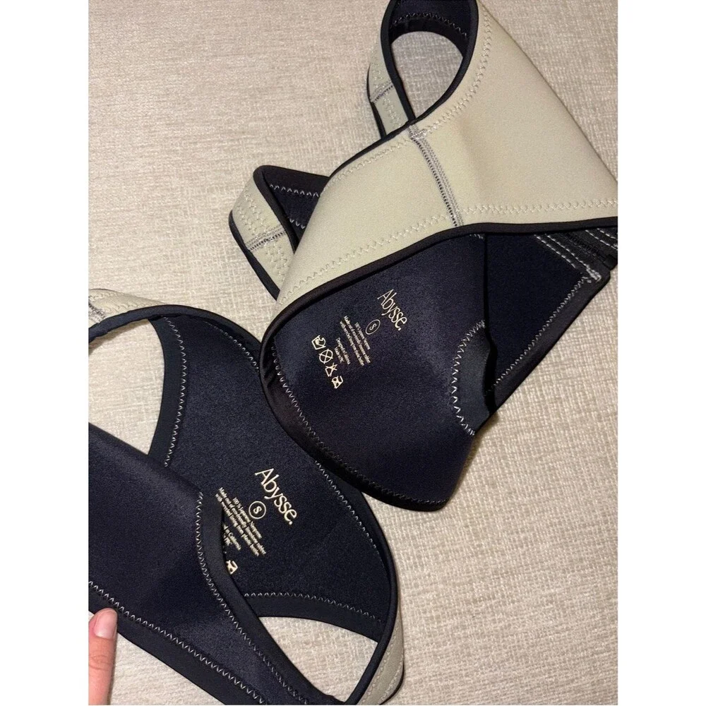 Abysse Jenna Bikini Set Pearl Black Neoprene Surf Wet Suit 2mm Size Small